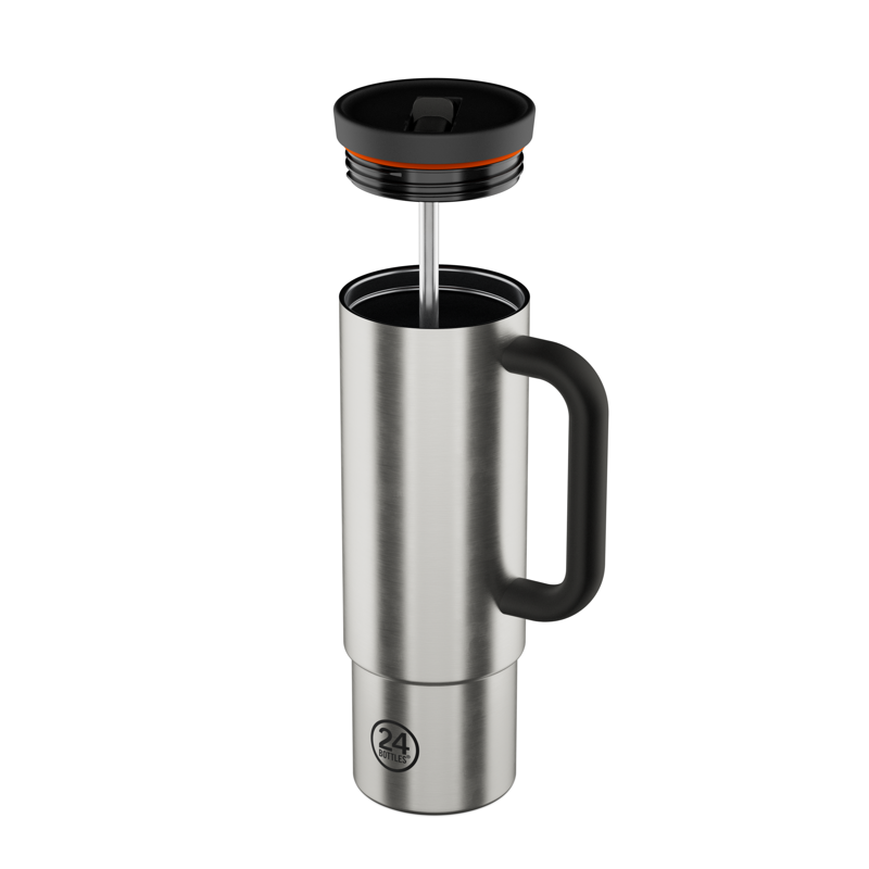 24Bottles Termosmugg Straw Cup Silver 3
