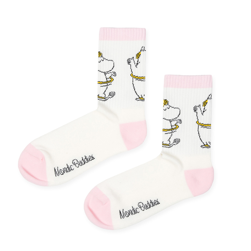 Nordic Buddies Damestrømpe Snorkfrøken Pink/hvid Str. 36-42 1
