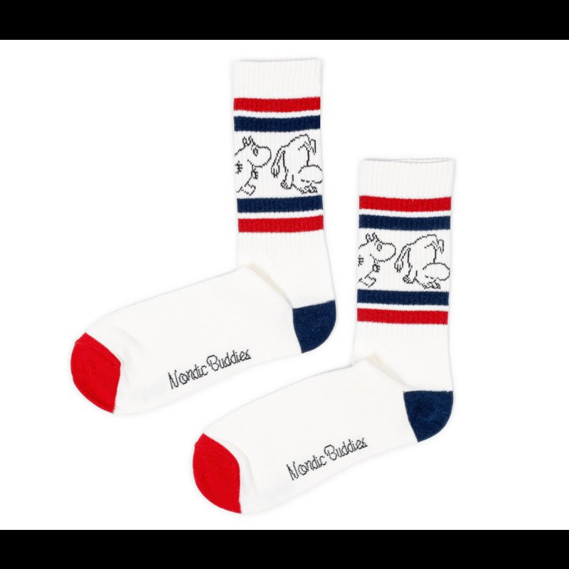Nordic Buddies Herrestrømpe Retro Mumi  Hvid 1