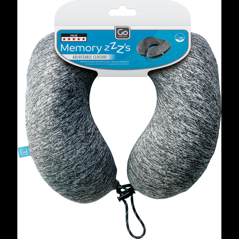 Go Travel Nakkepude Memory ZZZs Grå/blå 4