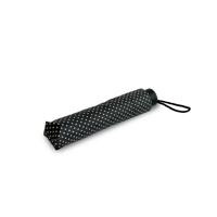 Aries Travel Paraply Regular Sort M. Hvide prikker