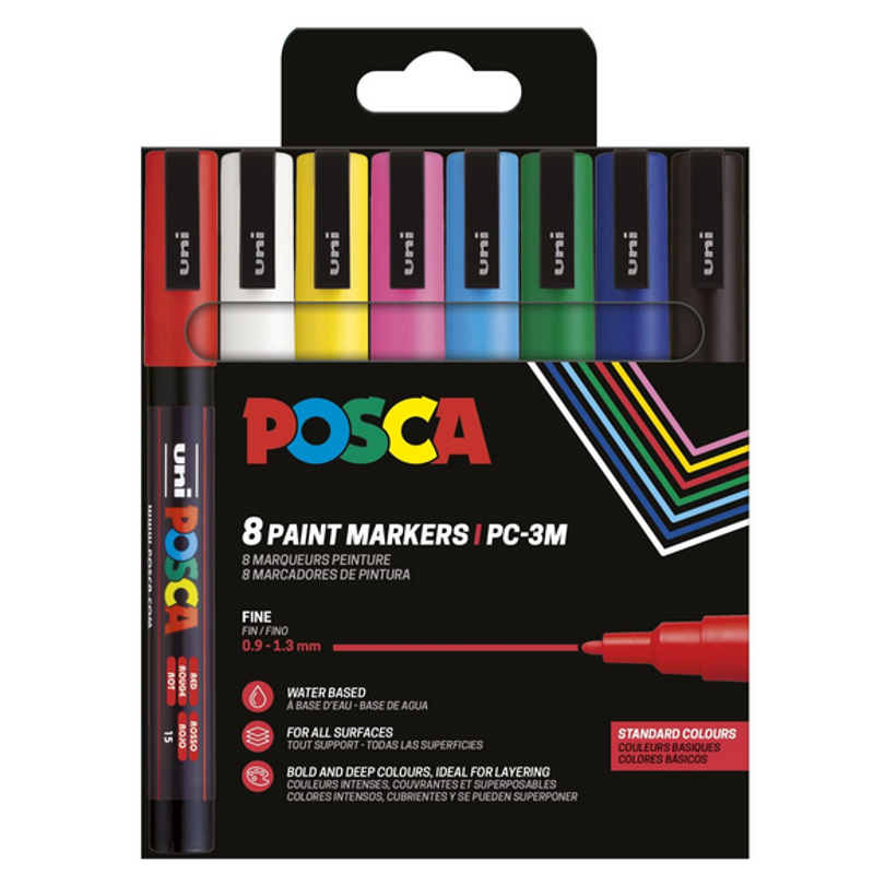 POSCA Tuscher POSCA PC-3M 8-set Multi