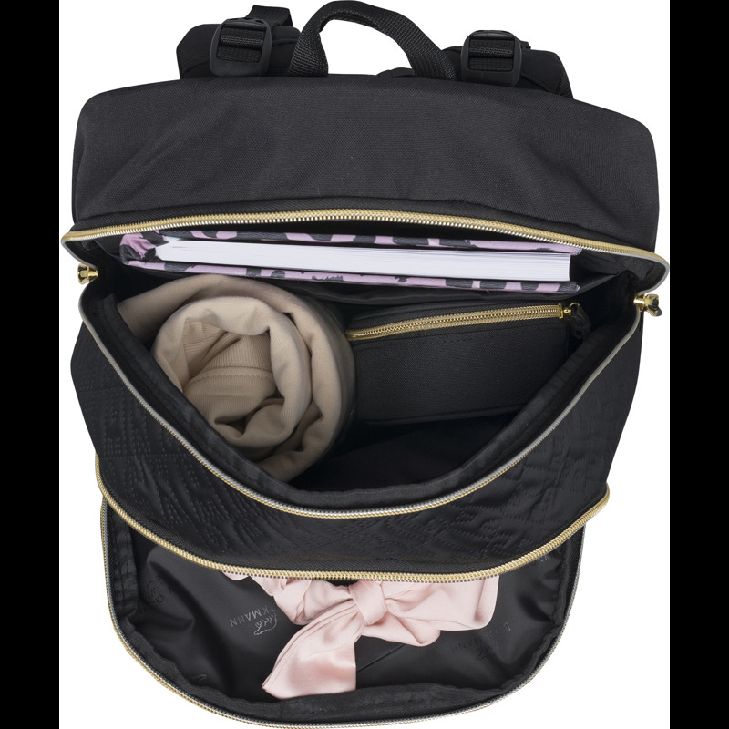 Beckmann Skoletaske Sport Jr Black Gold Sort Quilt 6