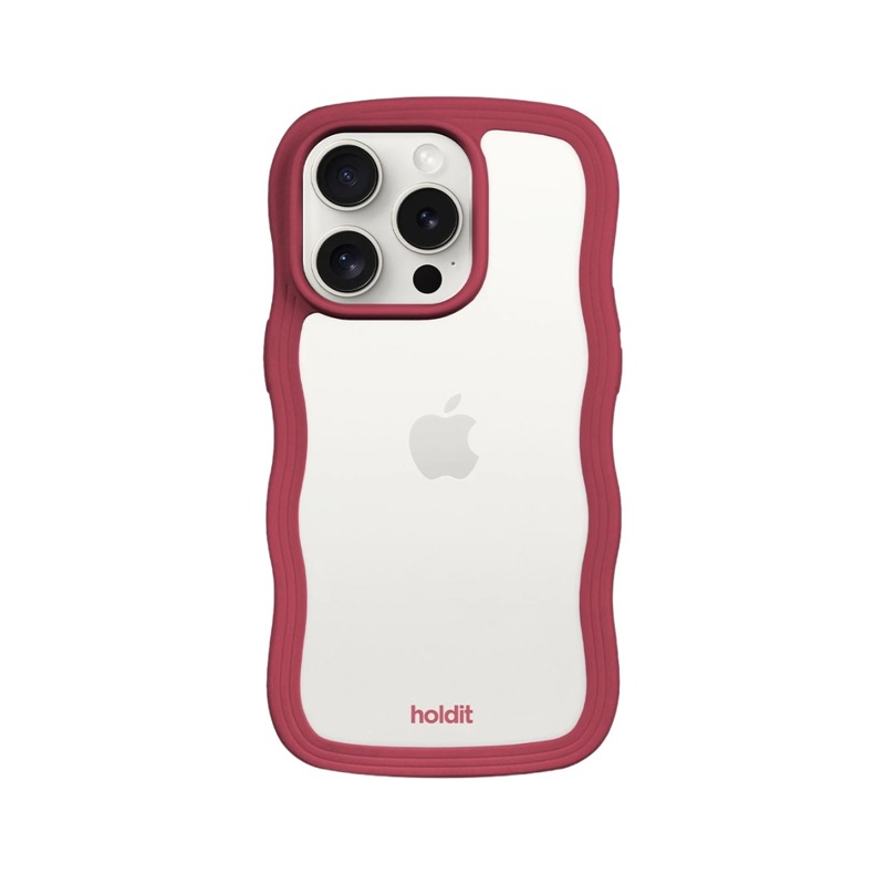 Holdit Mobilcover Wavy Rød/Hvid iPhone 14 Pro 1
