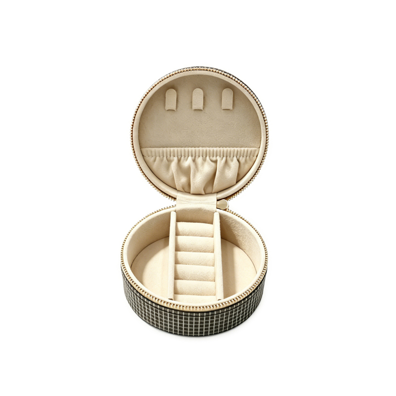 Conmé Smykkeskrin Olivia rundt Brun/Beige 2