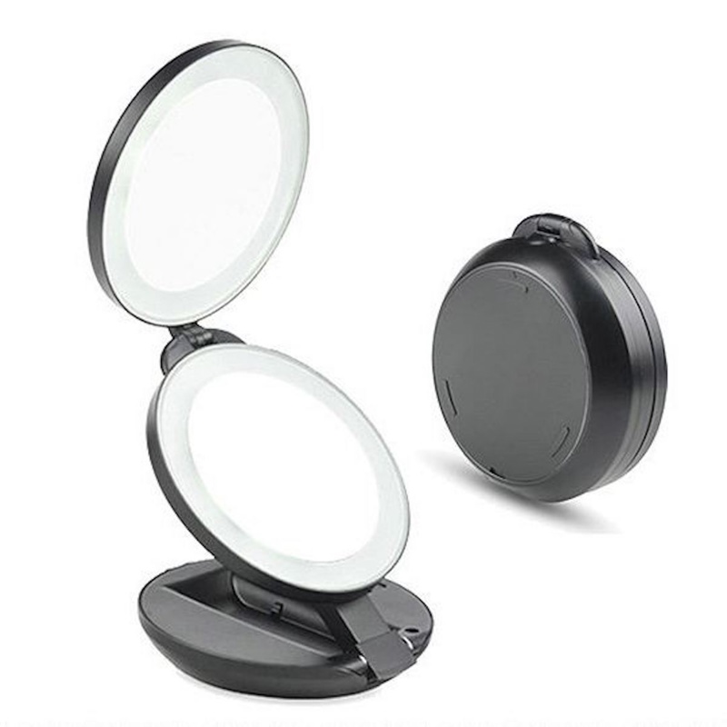 UNIQ Rejsespejl dobbelt x2 LED Sort 2