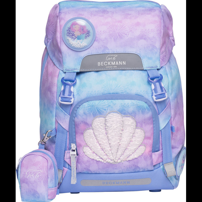 Beckmann Skolväska Classic Seashell ljusblå/lila 1