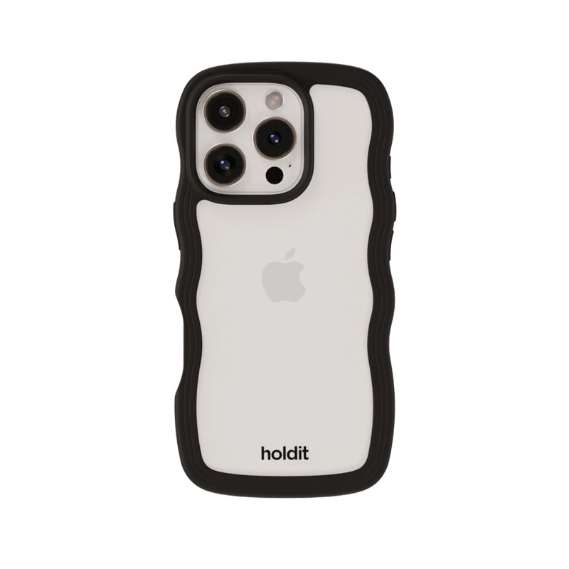 Holdit Mobilcover Wavy Sort Iphone 16 Pro 1