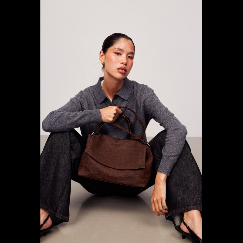 Adax Skuldertaske Kelly Capri Brun/rød 2