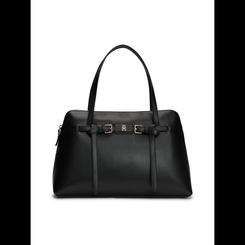 Tommy Hilfiger Håndtaske Satchel Buckle Sort 1