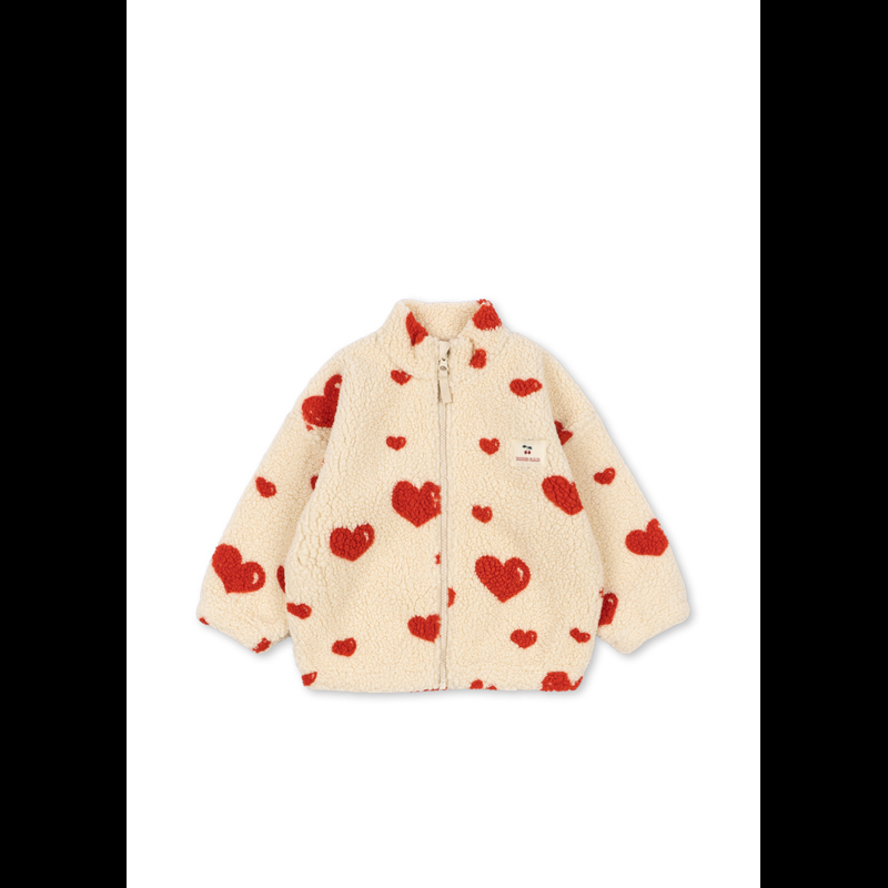 Konges Sløjd Jacka Jody Teddy Coeur Amour Röd/Vit 6 år, 116 cm 1