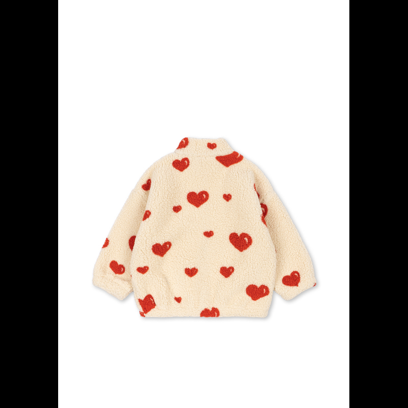 Konges Sløjd Jacka Jody Teddy Coeur Amour Röd/Vit 6 år, 116 cm 2