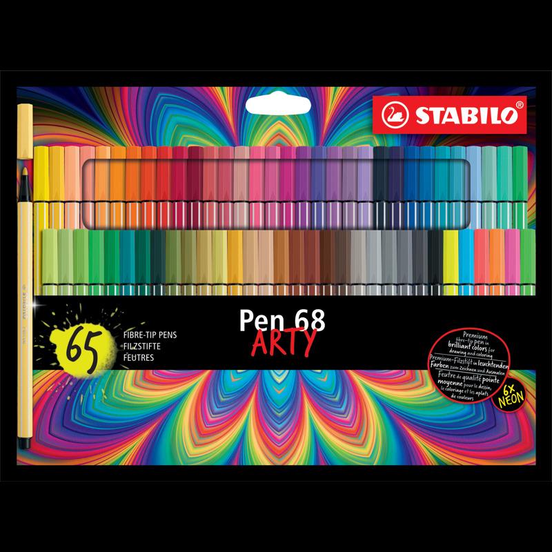 STABILO Fineliner Pen 68 Arty 65-pack Multi