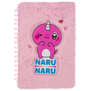 Den Notesbog A5 Naru Naru plys Rosa