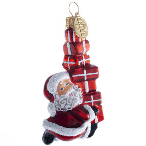 Brink Nordic Glaskugle Nisse m/ Gaver Rød/Hvid