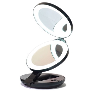 UNIQ Rejsespejl dobbelt x2 LED Sort