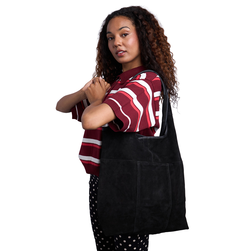RE:DESIGNED Shopper Lyra Suede Sort 2