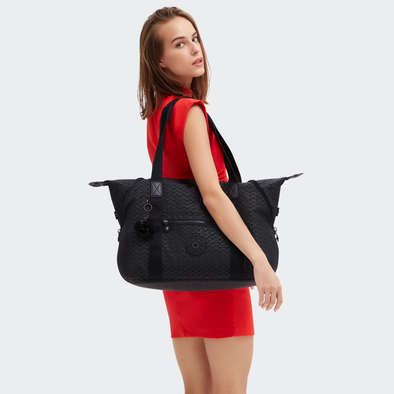 Kipling Shopper Tote Svart med mönster 8