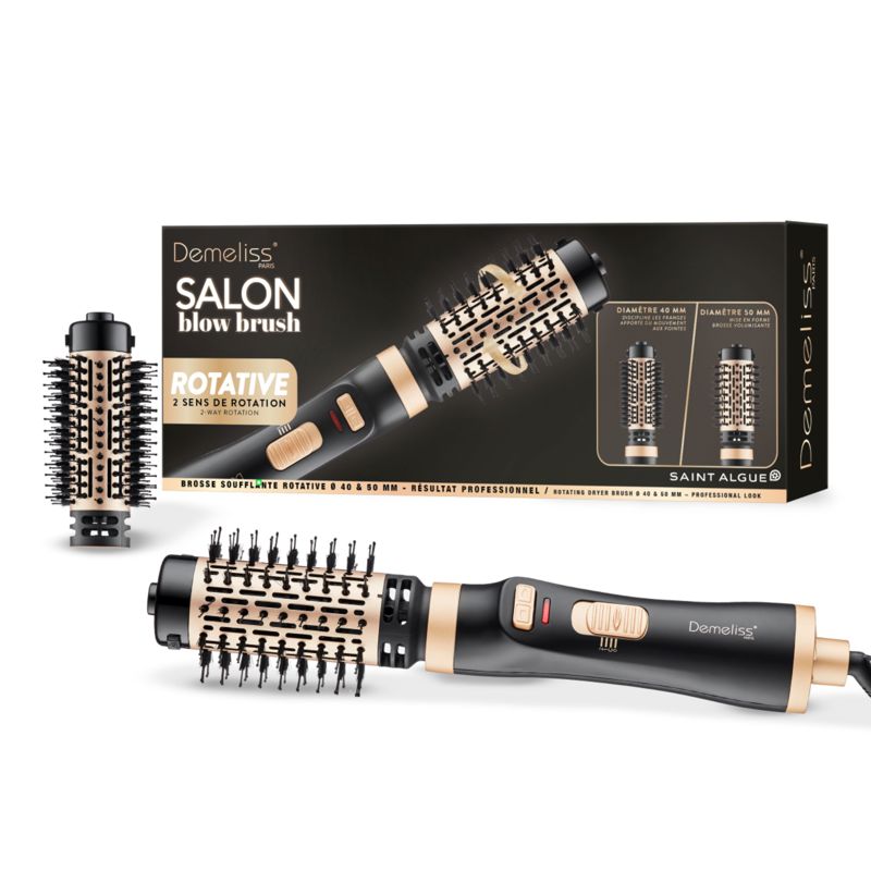 Demeliss Varmluftsbørste Salon Blow Guld/sort 1