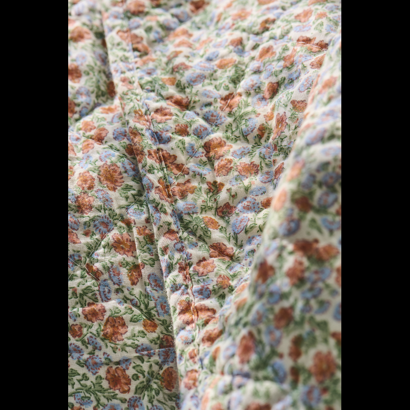 Ib Laursen Filt Quiltet Blå blomma 4