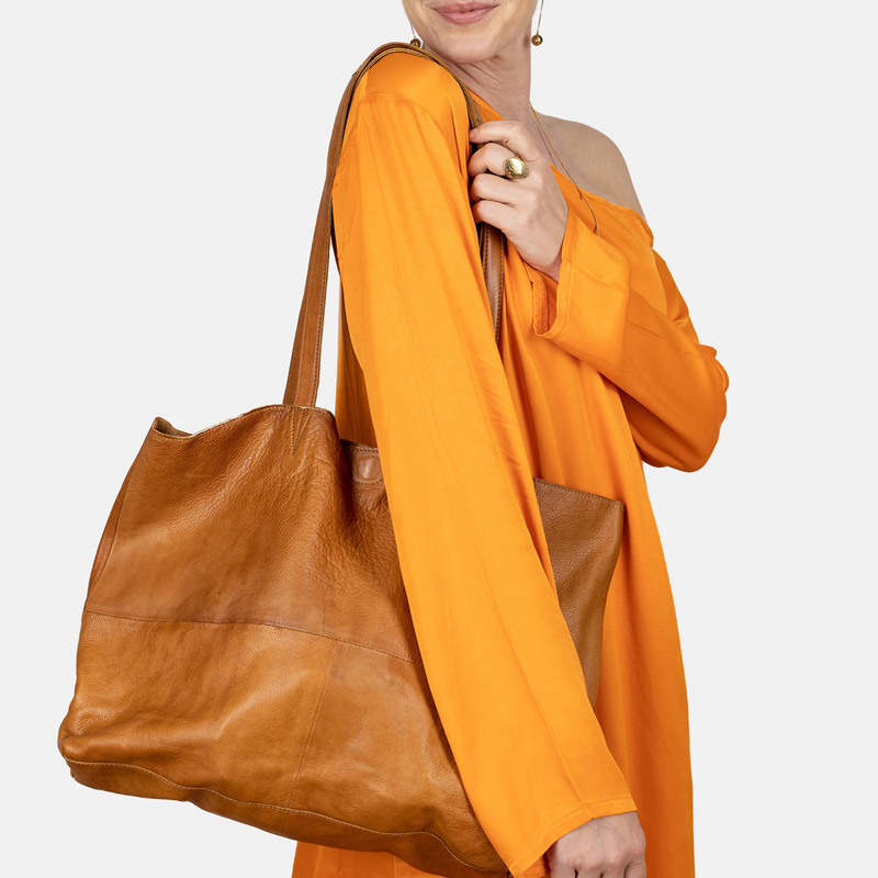 RE:DESIGNED Shopper Marlo Urban Cognac/brun 15" 2