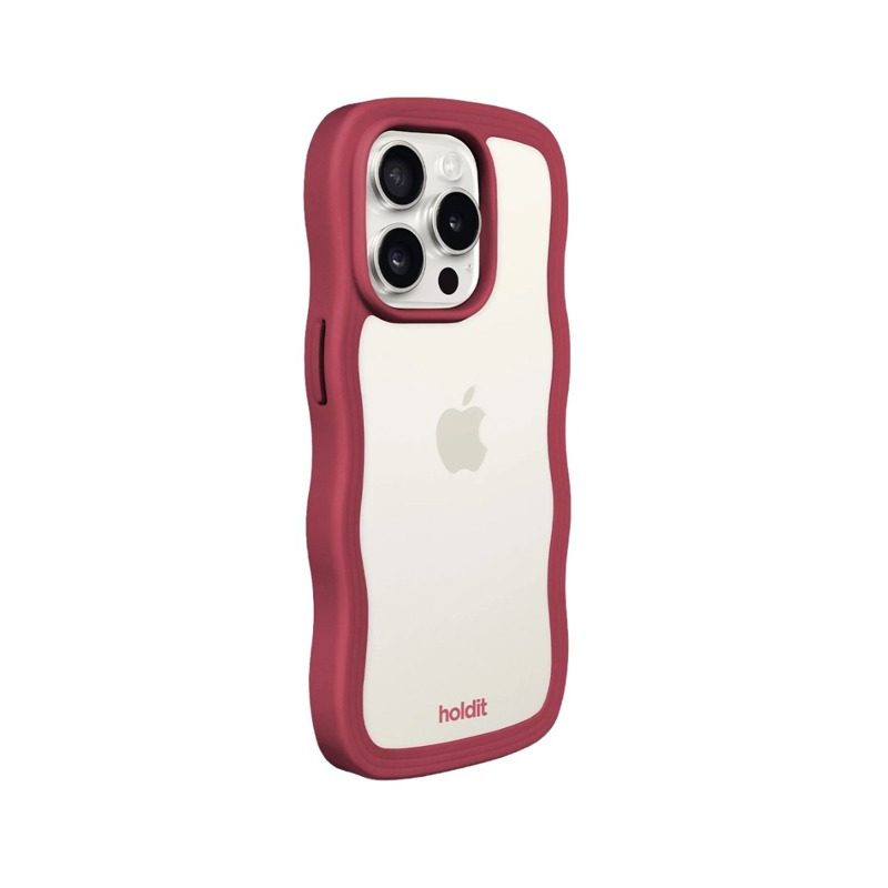 Holdit Mobilcover Wavy Rød/Hvid iPhone 14 Pro 3