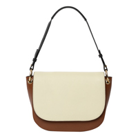 RE:DESIGNED Skuldertaske Febe Cognac/hvid 1