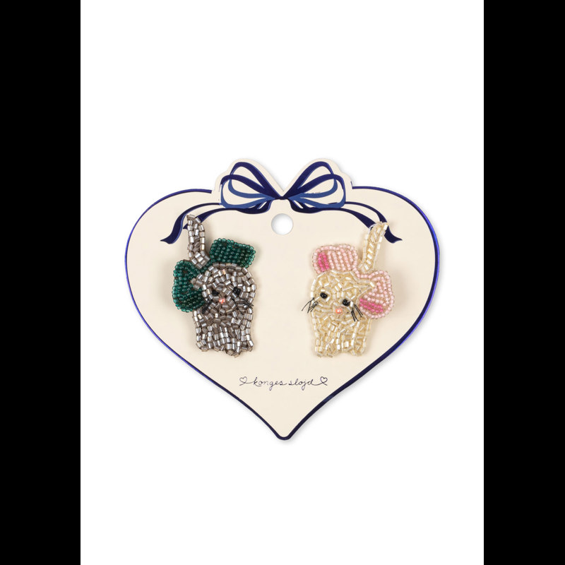 Konges Sløjd Hårspännen Bow Kitty 2-Pack Rosa 1