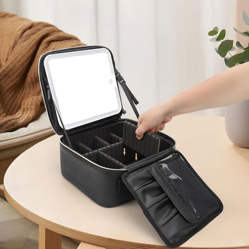 UNIQ Makeup resetaske med LED Svart 3