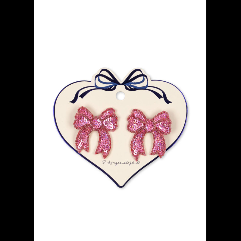 Konges Sløjd Hårspænde Sequin Bow 2-Pak Pink 1