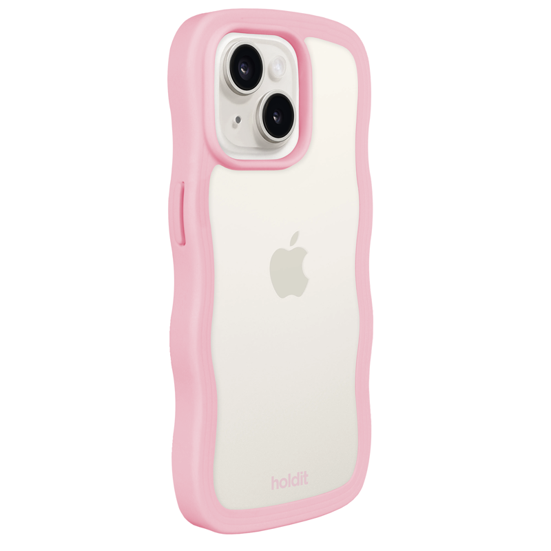 Holdit Mobilfodral Wavy Transparent Rosa Iphone 15 Plus 3