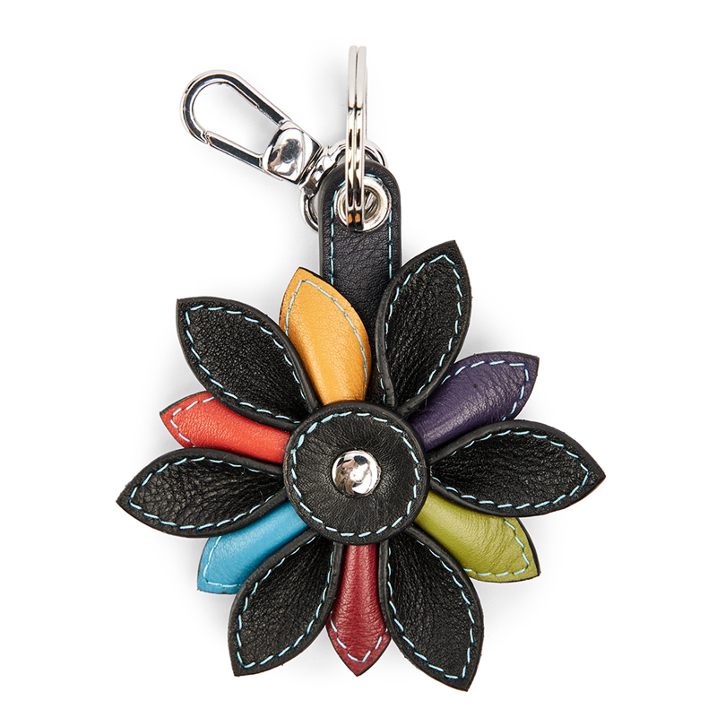 Pia Ries Nøglering Tropical Flower  Sort 1