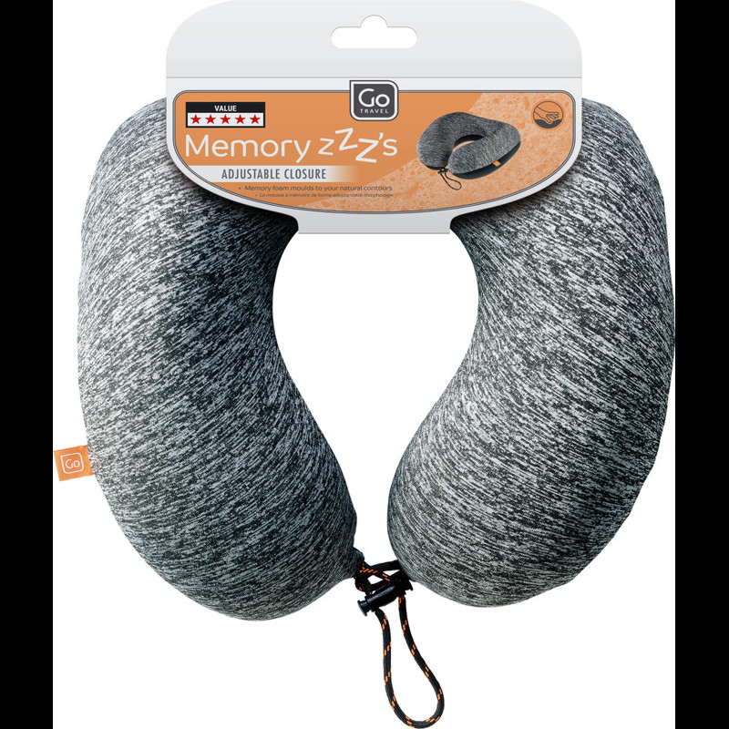 Go Travel Nackkudde Memory ZZZs Grå/orange 4