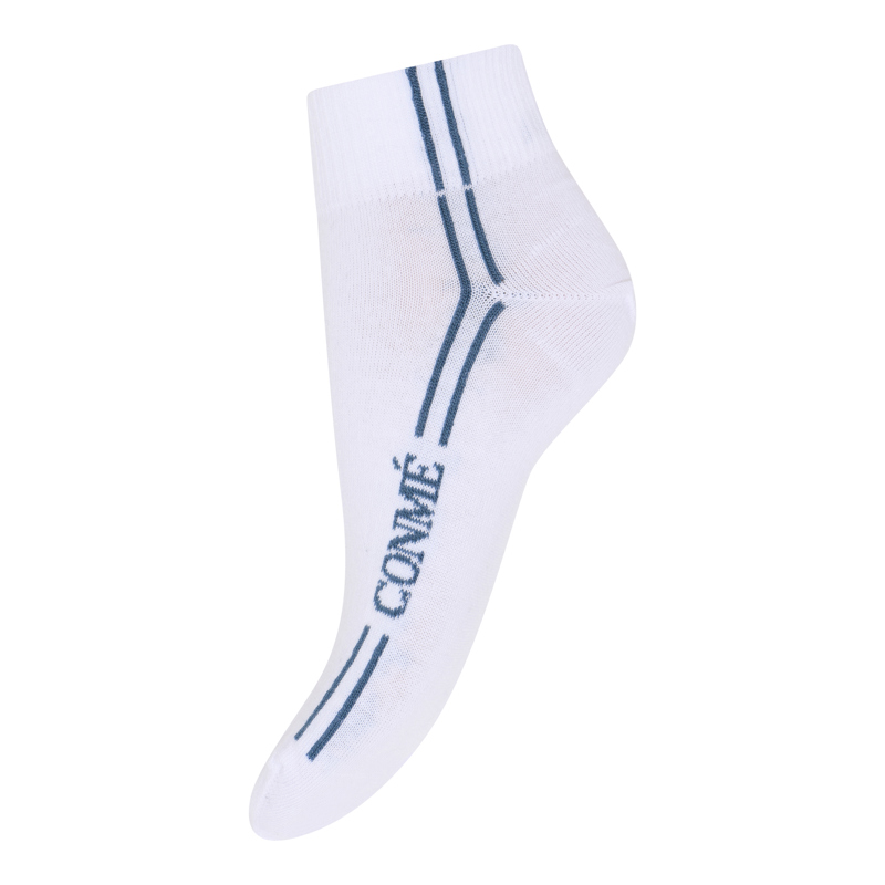 Conmé Strømper Sneaker logo stripe Hvid/Navy Str. 37-39