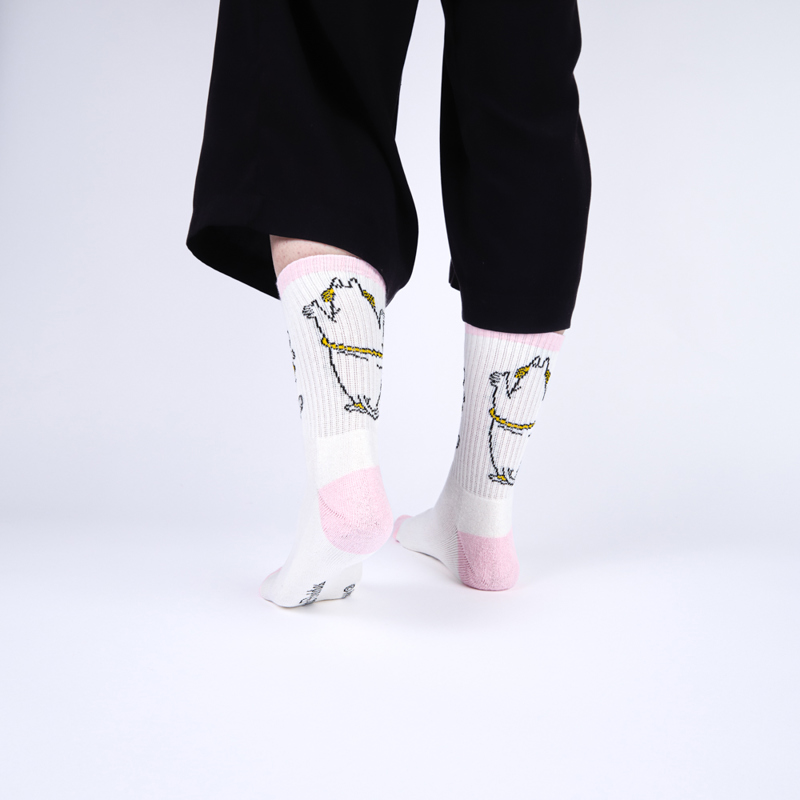 Nordic Buddies Damestrømpe Snorkfrøken Pink/hvid Str. 36-42 3