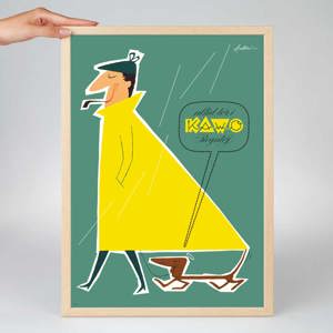 Antoni Legacy Plakat Manden med Regnfrakken 70x50 cm Grøn