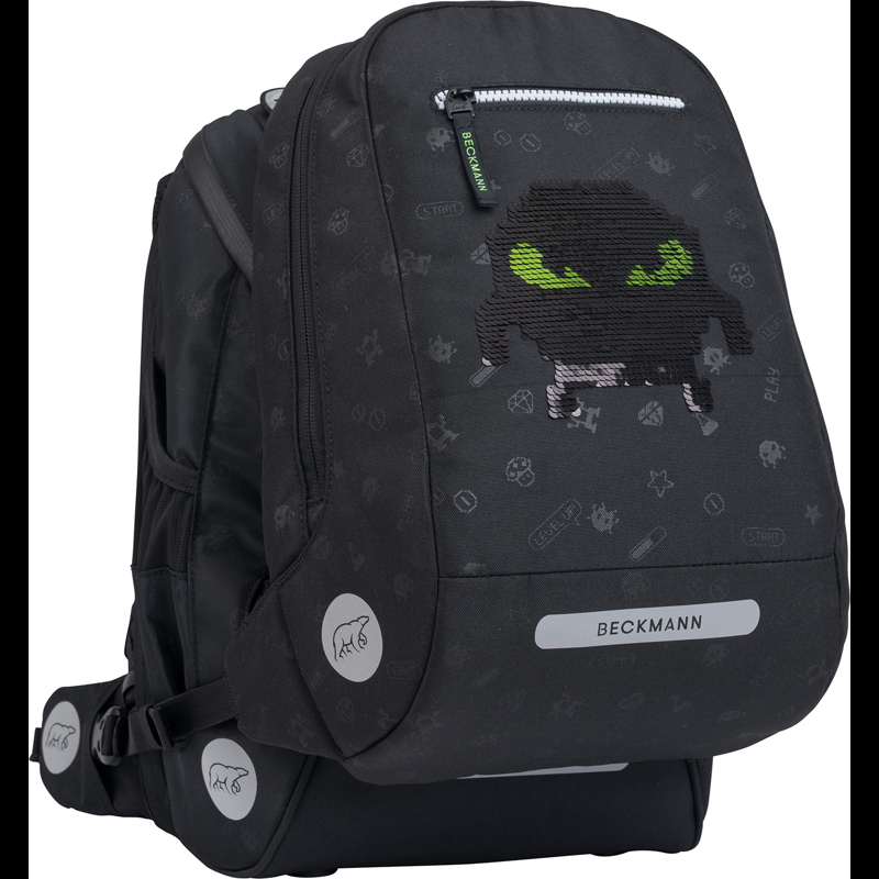 Beckmann Skoletaske Active Air Pixel Sort/Sort 9
