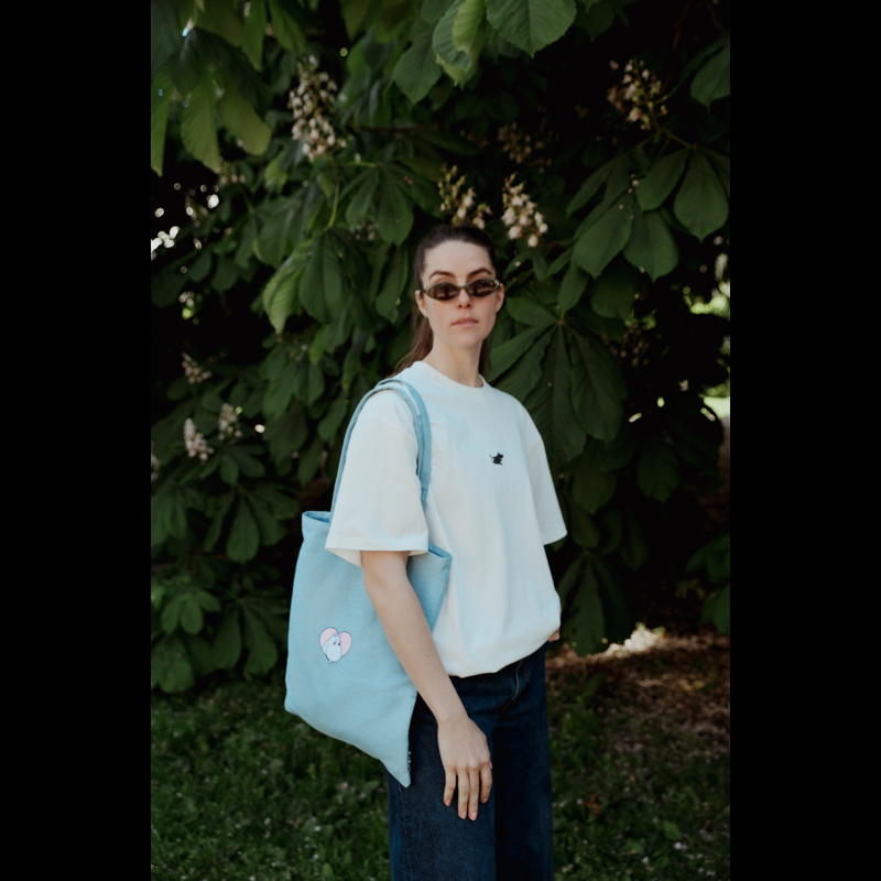 Nordic Buddies Tote Bag Mumintroll Denim Blå/Ljusblå 4