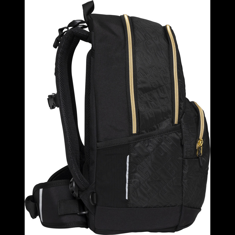 Beckmann Skoletaske Sport Jr Black Gold Sort Quilt 3