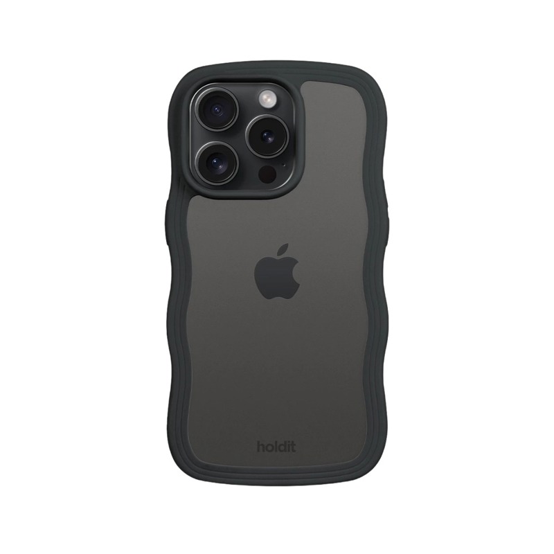 Holdit Mobilcover Wavy Sort iPhone 14 Pro 2