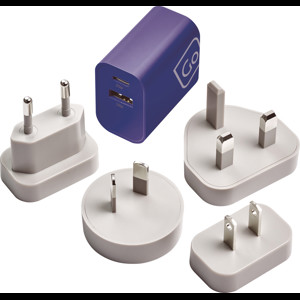 Go Travel Oplader Worldwide USB-A &USB-C Hvid