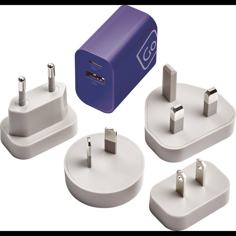 Go Travel Oplader Worldwide USB-A &USB-C Hvid 1