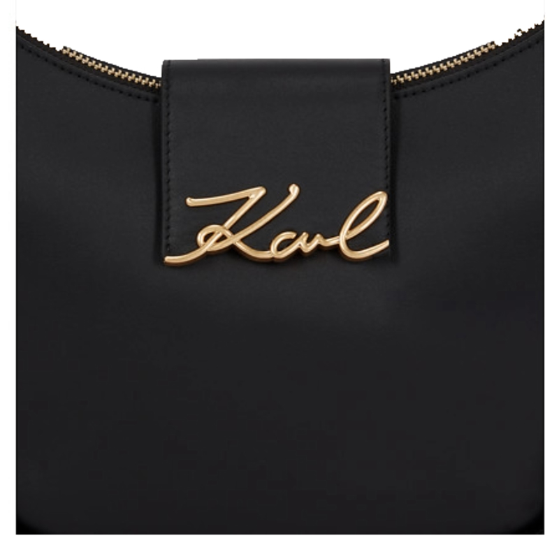 KARL LAGERFELD Axelväska Signature Svart/Guld 2