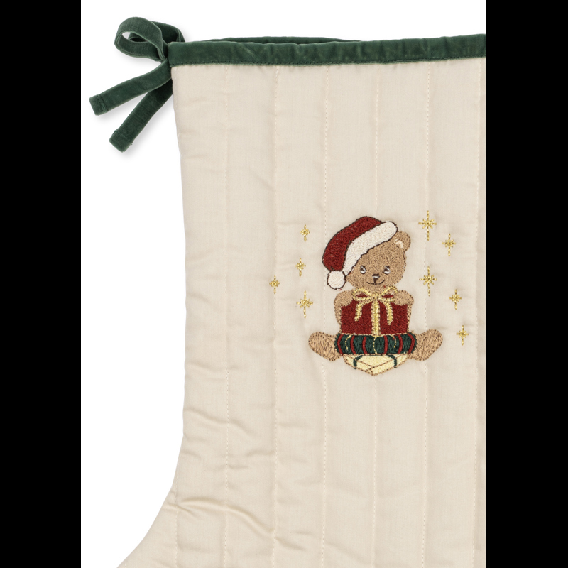 Konges Sløjd Julstrumpa Christmas Teddy Naturvit 3