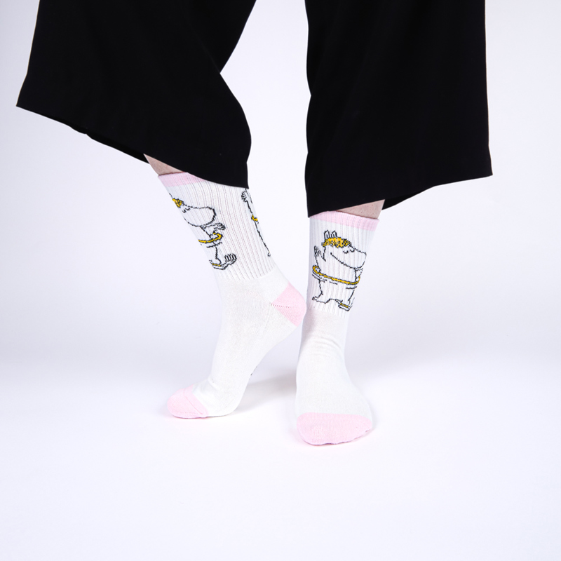 Nordic Buddies Damestrømpe Snorkfrøken Pink/hvid Str. 36-42 2