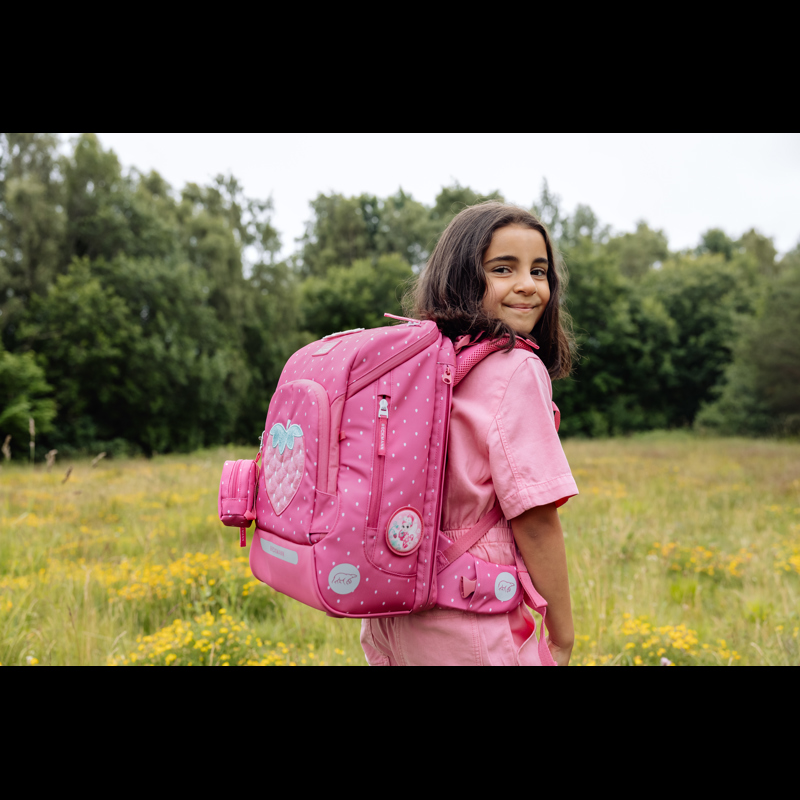 Beckmann Skolväskeset Active Air Straw Rosa mönster 2