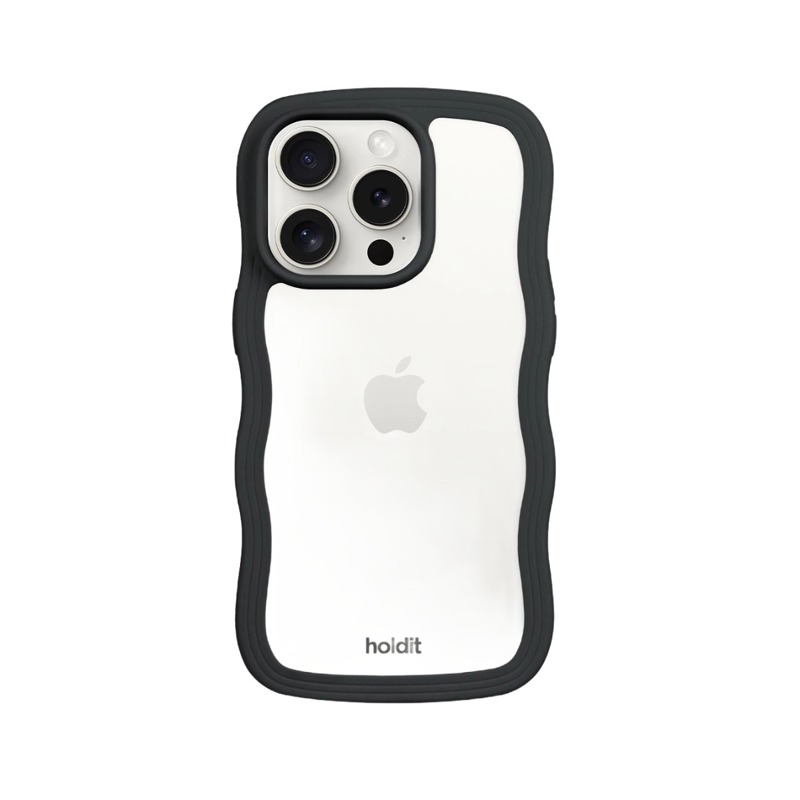 Holdit Mobilcover Wavy Sort iPhone 14 Pro 1