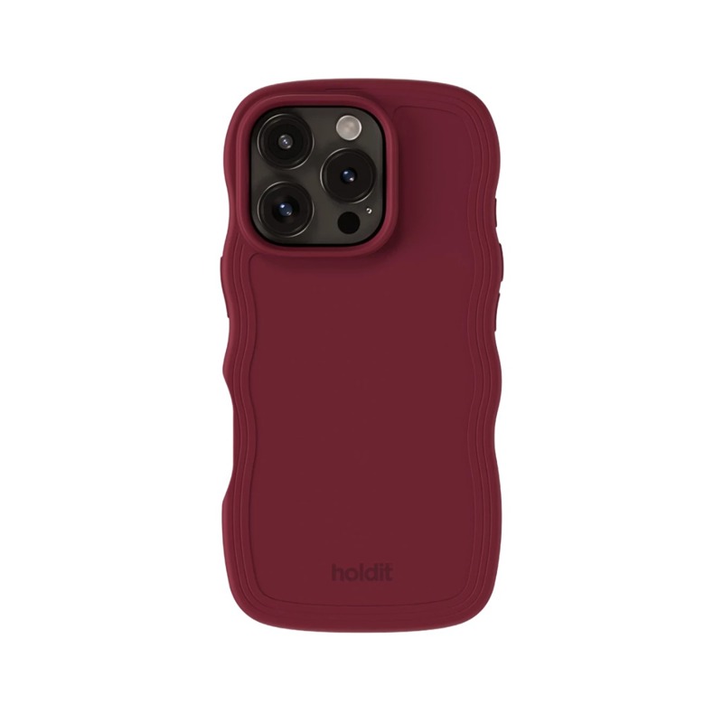 Holdit Mobilcover Wavy Bordeaux Iphone 16 Pro 1