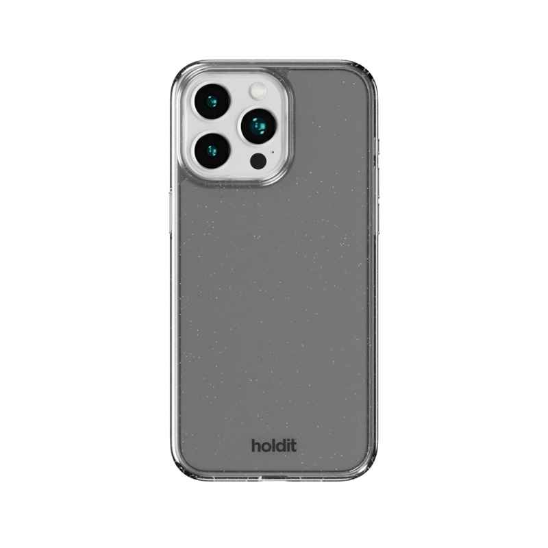 Holdit Mobilcover Glitter  Sort Iphone 15 Pro 1