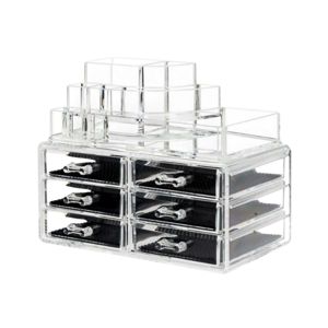 UNIQ Organizer makeup m/6 lådor Genomskinlig